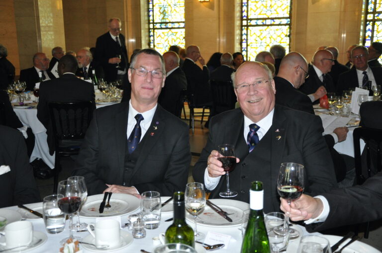 W.Bro. Steve Groeger enjoying the after proceedings with other Heads of Order from Surrey