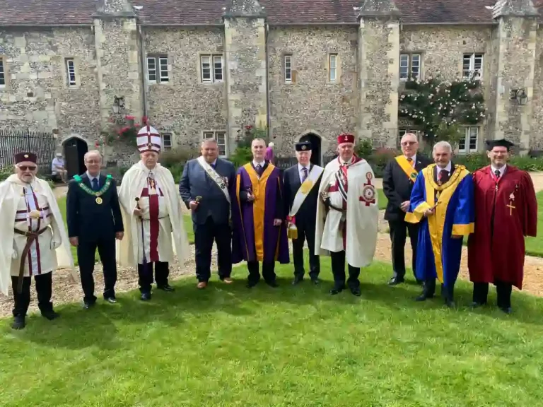 Majority of the Heads of Orders within Hampshire and Isle of Wight (with the exception of the PGM/MEGS of the Craft/Chapter and PGM of Mark Master Masons) who had attended the Christian Orders Church Service at St Cross Church, Winchester