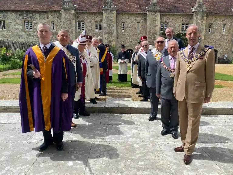 The Heads of Orders within Hampshire and Isle of Wight and the Clergy forming up outside the Church prior to formally processing into the Church.