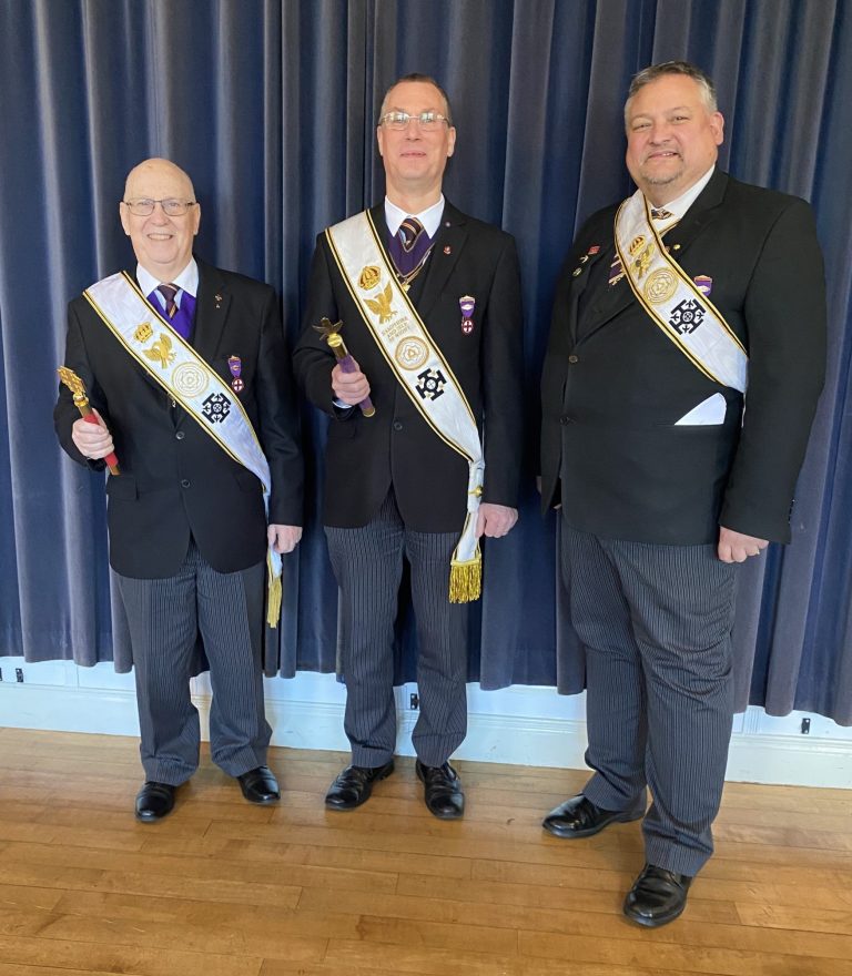 Deputy Intendant General, Intendant General and the Divisional Recorder on their visit to the Division of Kent for their Annual Divisional Conclave meeting 2023